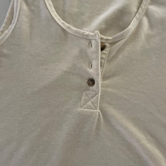 Toad&Co Piru Henley Tank Top in a light oat or salt color Women's Size Small - Picture 3 of 5